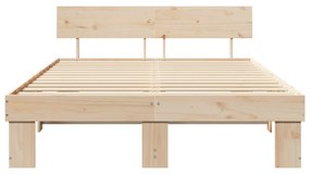vidaXL Σκελετός Κρεβατιού Καφέ 160 x 200 cm Συμπαγές ξύλο πεύκου