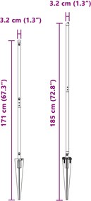 vidaXL Στήλη φράχτη με πείρο για το έδαφος 52 τμχ. Ασημί