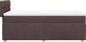 vidaXL Κρεβάτι Boxspring με Στρώμα Σκούρο Καφέ 80x200 εκ. Υφασμάτινο