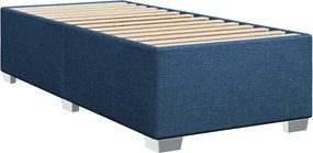 vidaXL Κρεβάτι Boxspring με Στρώμα Μπλε 90x200 εκ.Υφασμάτινο