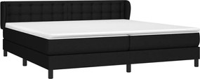 vidaXL Κρεβάτι Boxspring με Στρώμα Μαύρο 200x200 εκ. Υφασμάτινο