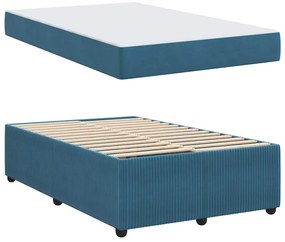 vidaXL Σκελετός κρεβατιού με στρώμα Άλλο Μπλε 120 x 190 cm Βελούδο