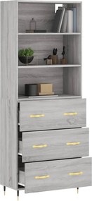 vidaXL Ντουλάπι Γκρι Sonoma 69,5 x 34 x 180 εκ. Επεξεργασμένο Ξύλο