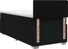 vidaXL Κρεβάτι box spring με στρώμα Μαύρο 90 x 190 cm Ύφασμα