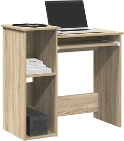 vidaXL Γραφείο με Ράφια Sonoma Δρυς 110x45x157 εκ. από Μοριοσανίδα