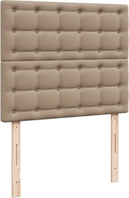 vidaXL Κρεβάτι Boxspring με Στρώμα Καπουτσίνο 120x200εκ.από Συνθ.Δέρμα
