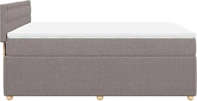 vidaXL Κρεβάτι Boxspring με Στρώμα Taupe 140x190 εκ. Υφασμάτινο