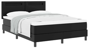 vidaXL Κρεβάτι με Στρώμα με στρώμα Μαύρο 140 x 190 cm Τεχνητό δέρμα