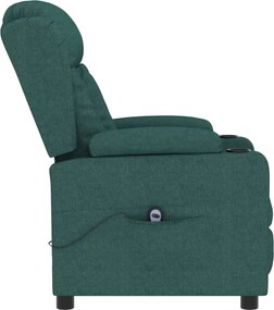 vidaXL Πολυθρόνα Ανακλινόμενη Ηλεκτρική Πράσινο Υφασμάτινη