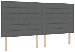 vidaXL Κρεβάτι Συντάγματος με Ματress Σκούρο Γκρι 200x200 εκ Ύφασμα