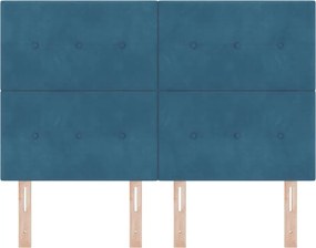 vidaXL Κεφαλάρι με κεφαλάρι Σκούρο Μπλε 160 cm Τεχνητό Δέρμα