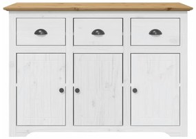 vidaXL Ντουλάπι BODO Λευκό/Καφέ 115,5x44x80 εκ. από Μασίφ Ξύλο Πεύκου