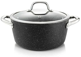 Χύτρα Με Γυάλινο Καπάκι President Stone 780335 Φ24cm 4,5Lt Anthracite Tescoma 4.5lt