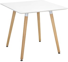 ΤΡΑΠΕΖΙ MINIMAL HM0057.01 ΛΕΥΚΟ 80Χ80Χ74 ΕΚ ΜΕ ΞΥΛΙΝΑ ΠΟΔΙΑ ΟΞΙΑ