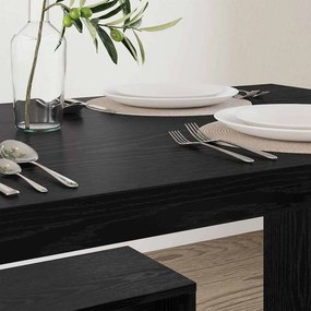 vidaXL Σετ τραπεζαρίας 2 pcs Μαύρη δρυς Επεξεργασμένο ξύλο
