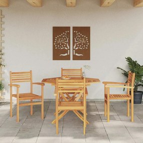 vidaXL Καρέκλες κήπου που σωριάζονται 4 pcs Καφέ 55.5 x 55.5 x 90 εκ.