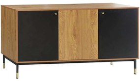 Μπουφές Living 0016-124-030 150x40x82cm Grey Oak-Black Μελαμίνη,Μέταλλο