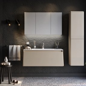 Martin Bella Beige 100  MDF - Πάγκος με Νιπτήρα &amp; Καθρέπτη