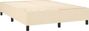 vidaXL Κρεβάτι Boxspring με Στρώμα Κρεμ 140x190 εκ. Υφασμάτινο