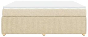 vidaXL Κρεβάτι Boxspring με Στρώμα Κρεμ 200x200 εκ. Υφασμάτινο