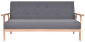 vidaXL Σετ Σαλονιού 2 τεμ. Σκούρο Γκρι Υφασμάτινο