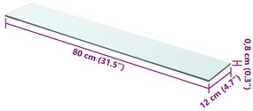 vidaXL Ράφι Πάνελ Διάφανο 80 x 12 εκ. Γυάλινο