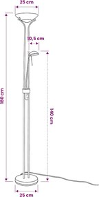 vidaXL Φωτιστικό Δαπέδου LED 23 W με Dimmer