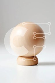 Intra Συλλεκτικό Ξύλινο Παζλ Plywood  4mm - Όμορφη εικόνα ενός ξύλινου αυγού σε μια βάση Σε Ξύλινο Κουτί - Διαστάσεις: 10x10 cm – 25 κομμάτια