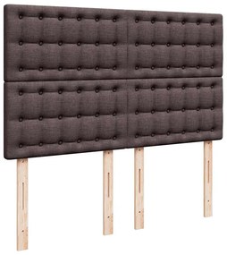 vidaXL Κρεβάτι Boxspring με Στρώμα Σκούρο Καφέ 140x190 εκ. Υφασμάτινο