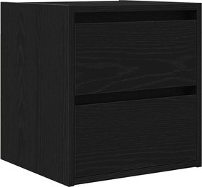 vidaXL Κομοδίνο Επιτοίχιο Μαύρη βελανιδιά 38x34x40 εκ.