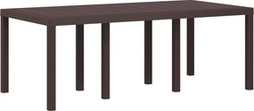 vidaXL Σέτ φαγητού για κήπο με μαξιλάρι 7 pcs Καφέ και Κρεμ PP