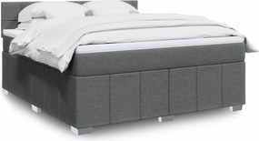 vidaXL Κρεβάτι Boxspring με Στρώμα Σκούρο Γκρι 180x200 εκ Υφασμάτιν