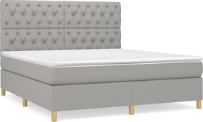 vidaXL Κρεβάτι Boxspring με Στρώμα Αν. Πράσινο 160x200εκ Υφασμάτινο
