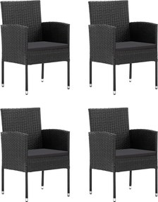 vidaXL Σετ Τραπεζαρίας Κήπου 5 Τεμαχίων Μαύρο