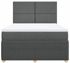 ΚΡΕΒΑΤΙ BOXSPRING ΜΕ ΣΤΡΩΜΑ ΣΚΟΥΡΟ ΓΚΡΙ 160X200 ΕΚ ΥΦΑΣΜΑΤΙΝΟ 3292101