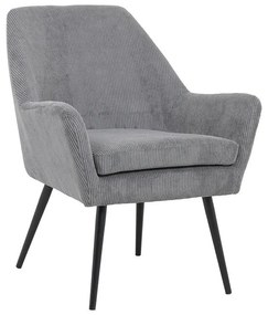 Πολυθρόνα Rochelle Fylliana Γκρί με Μαύρα Μεταλλικά πόδια 65x66x76 εκ. 65x66x76 εκ.