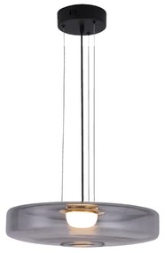 Inlight Κρεμαστό φωτιστικό από φιμέ γυαλί 12W 1644LM 3000K D:45x11cm (4069-Smoky) - 4069-Smoky