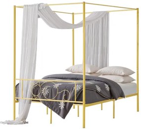 VEVOR Full Size Canopy Bed Frame Metal Canopy Bed with Headboard &amp; Four Posters