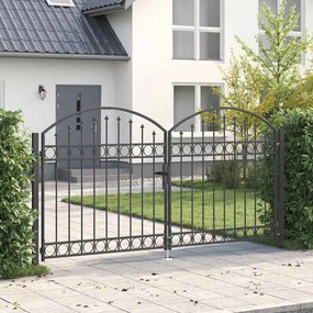 vidaXL Πύλη Φράχτη ASSEN 301 x 200 εκ. Ατσάλι Γκρι Κλειδώσιμο
