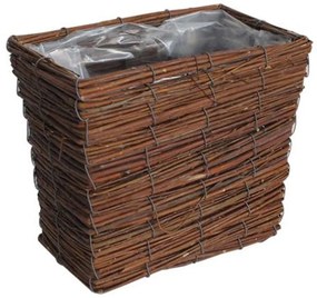 Καλάθι - Κασπώ Ιτιά 00.06.61418 Με Νάιλον 26x26x21cm Natural Wood