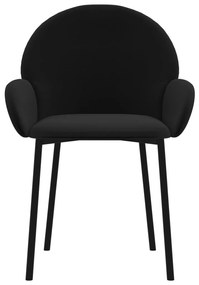 Καρέκλες Τραπεζαρίας 2 τεμ. Μαύρες Βελούδινες - Μαύρο