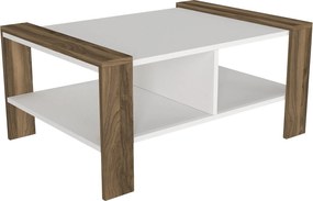 Τραπεζάκι Σαλονιού Λευκό / Καρυδιά ERICA 90x60x42