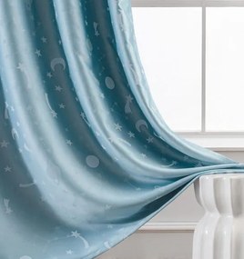 Beauty Home Κουρτίνα φωσφορίζουσα με 8 κρίκους Art 6140 140x260 Σιέλ