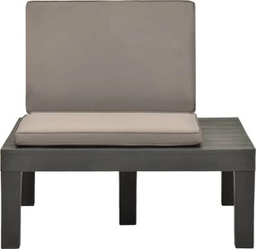vidaXL Καρέκλες Κήπου 2 τεμ. Ανθρακί Πλαστικές με Μαξιλάρια