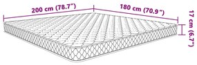 vidaXL Στρώμα Αφρού Μνήμης 200 x 180 x 17 εκ. μαλακό