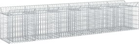 vidaXL Ανασηκωμένο κρεβάτι gabion 2 pcs Ασημί