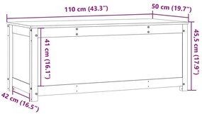 Κουτί Αποθήκευσης 110 x 50 x 45,5 εκ από Μασίφ Ξύλο Πεύκου - Καφέ