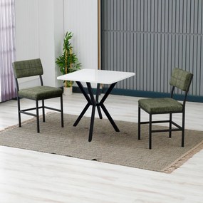 Extendable Dining Table &amp; Chairs Set (3 Pieces) Dubai - Green, White Green
White