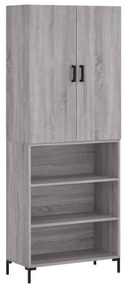 vidaXL Ντουλάπι Γκρι Sonoma 69,5 x 34 x 180 εκ. Επεξεργασμένο Ξύλο