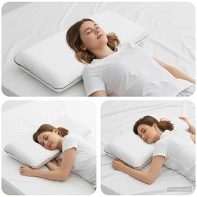 vidaXL Μαξιλάρι Ύπνου Μονόχρωμο Λευκό 70 x 40 x 14 εκ Τζελ Αφρός